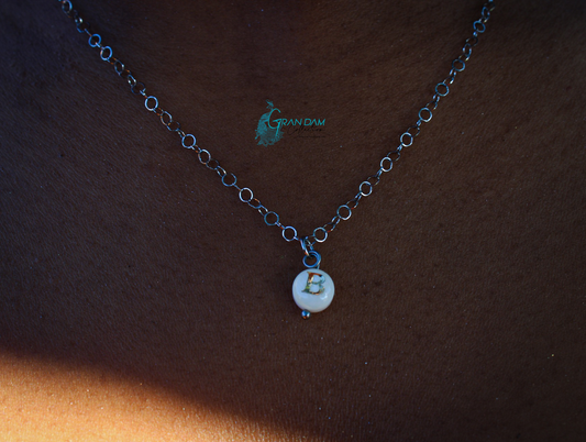 Letter B initial stainless steel necklace