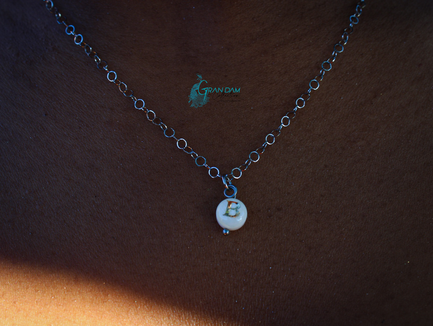 Letter B initial stainless steel necklace